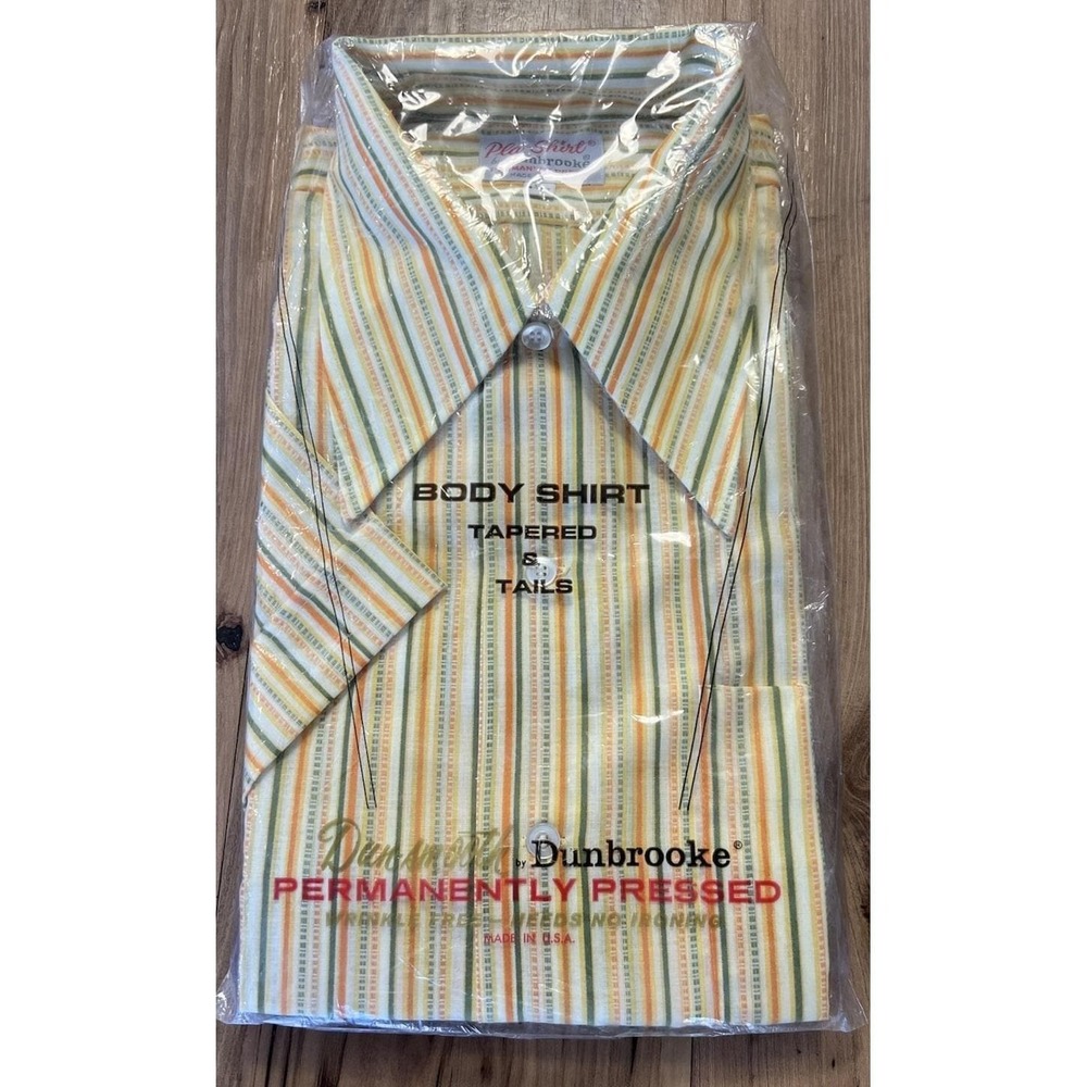 Vintage Dunbrooke Dun-Smooth Striped Shirt NOS USA Made Large 16–16½